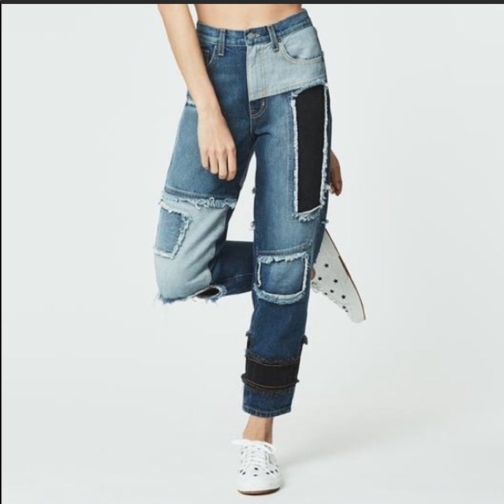 Carmar High Rise Boyfriend Patch Jeans